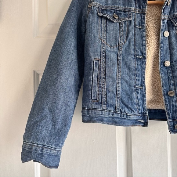 GAP Kids Sherpa Denim Icon Jacket large - Picture 2 of 5